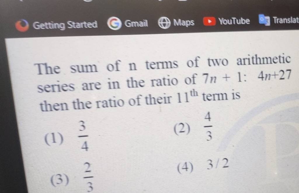 the-sum-of-n-terms-of-two-arithmetic-series-are-in-the-ratio-of-7n-1-4n-2