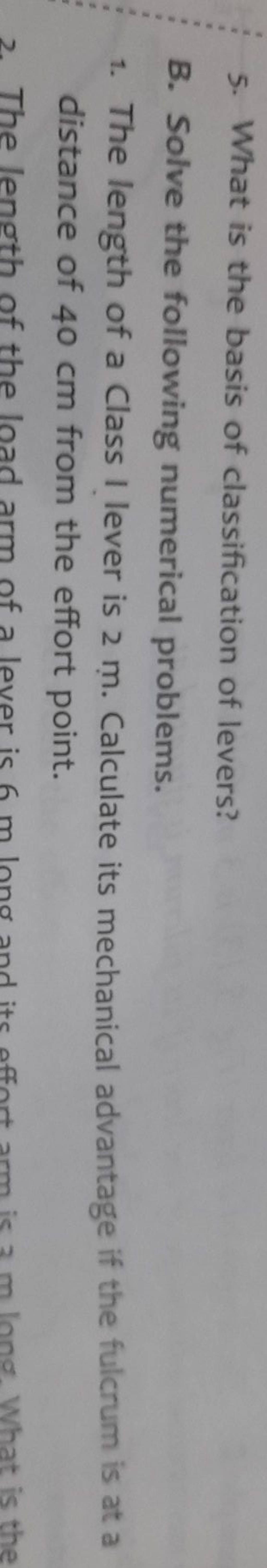 5-what-is-the-basis-of-classification-of-levers-b-solve-the-following