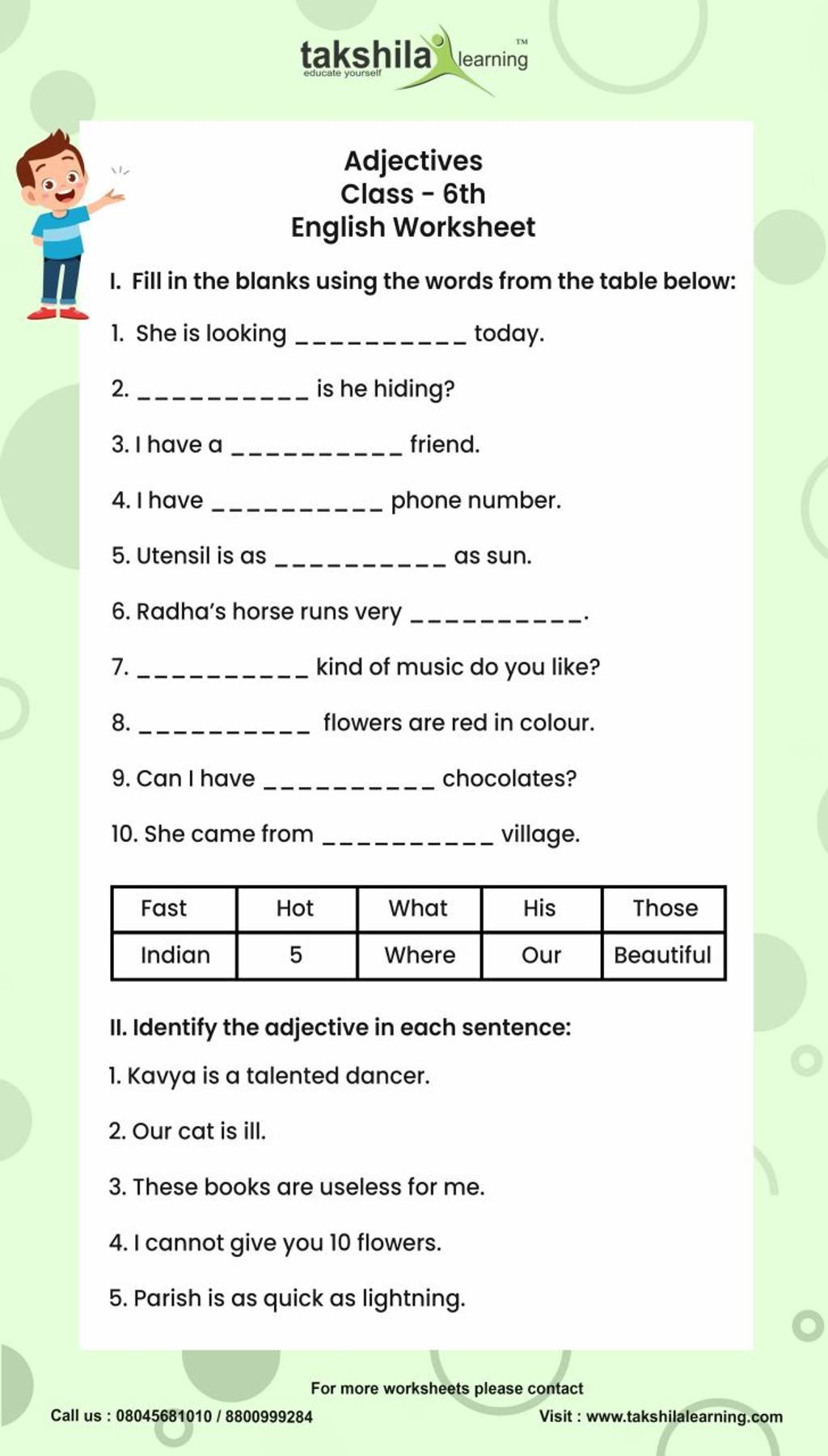 takshila-learning-adjectives-class-6th-english-worksheet-i-fill-in-the