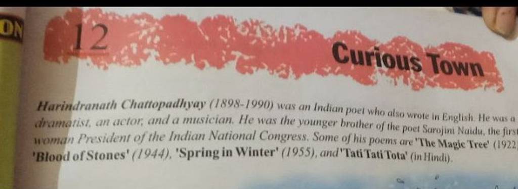 Harindranath Chattopadhyay (18981990) was an Indian poet who also wrote