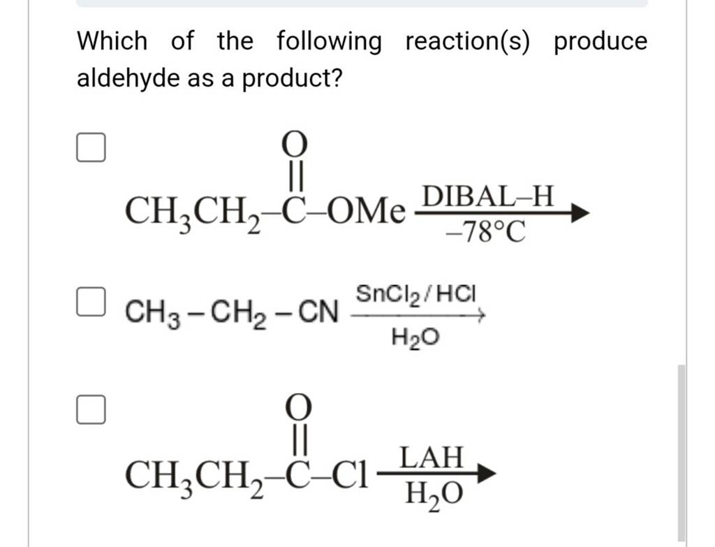 which-of-the-following-reaction-s-produce-aldehyde-as-a-product-ch3-ch