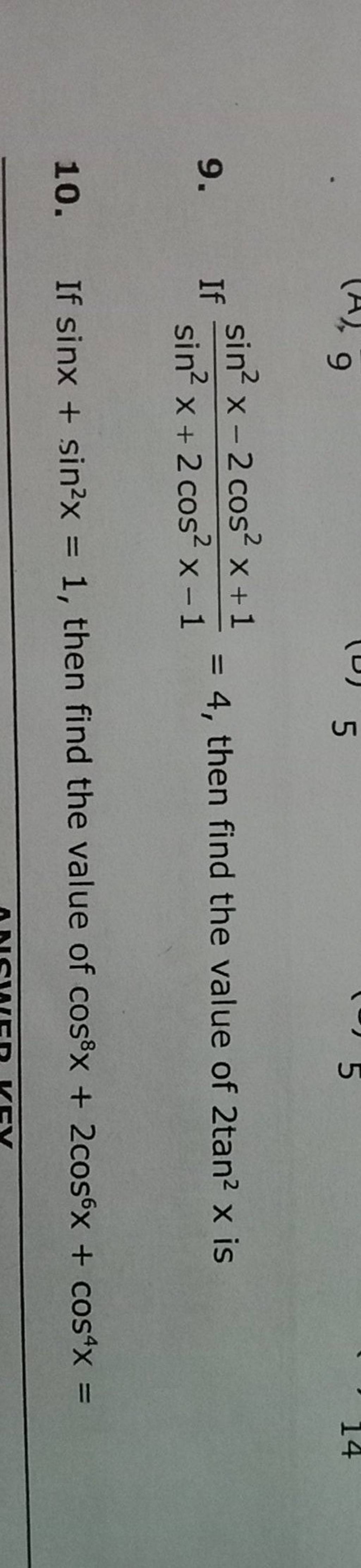 9-if-sin2x-2cos2x-1sin2x-2cos2x-1-4-then-find-the-value-of-2tan2x-is-1