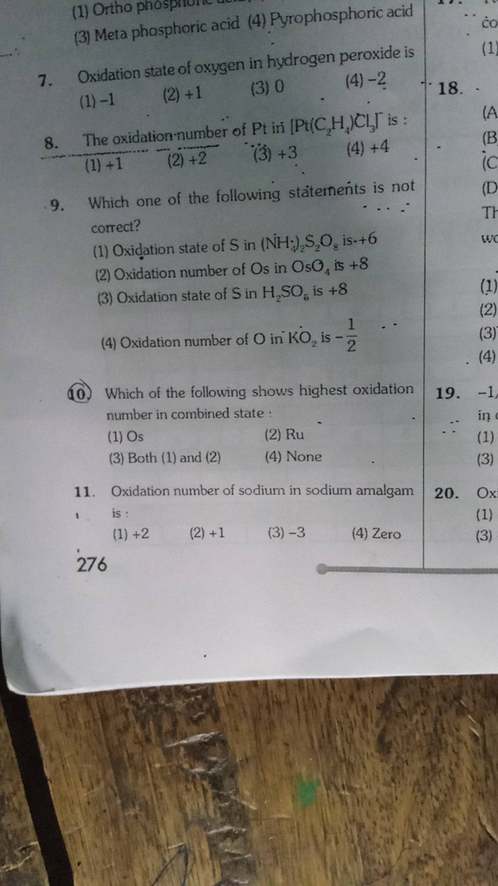 Oxidation State Of Oxygen In Hydrogen Peroxide Is Filo 0006