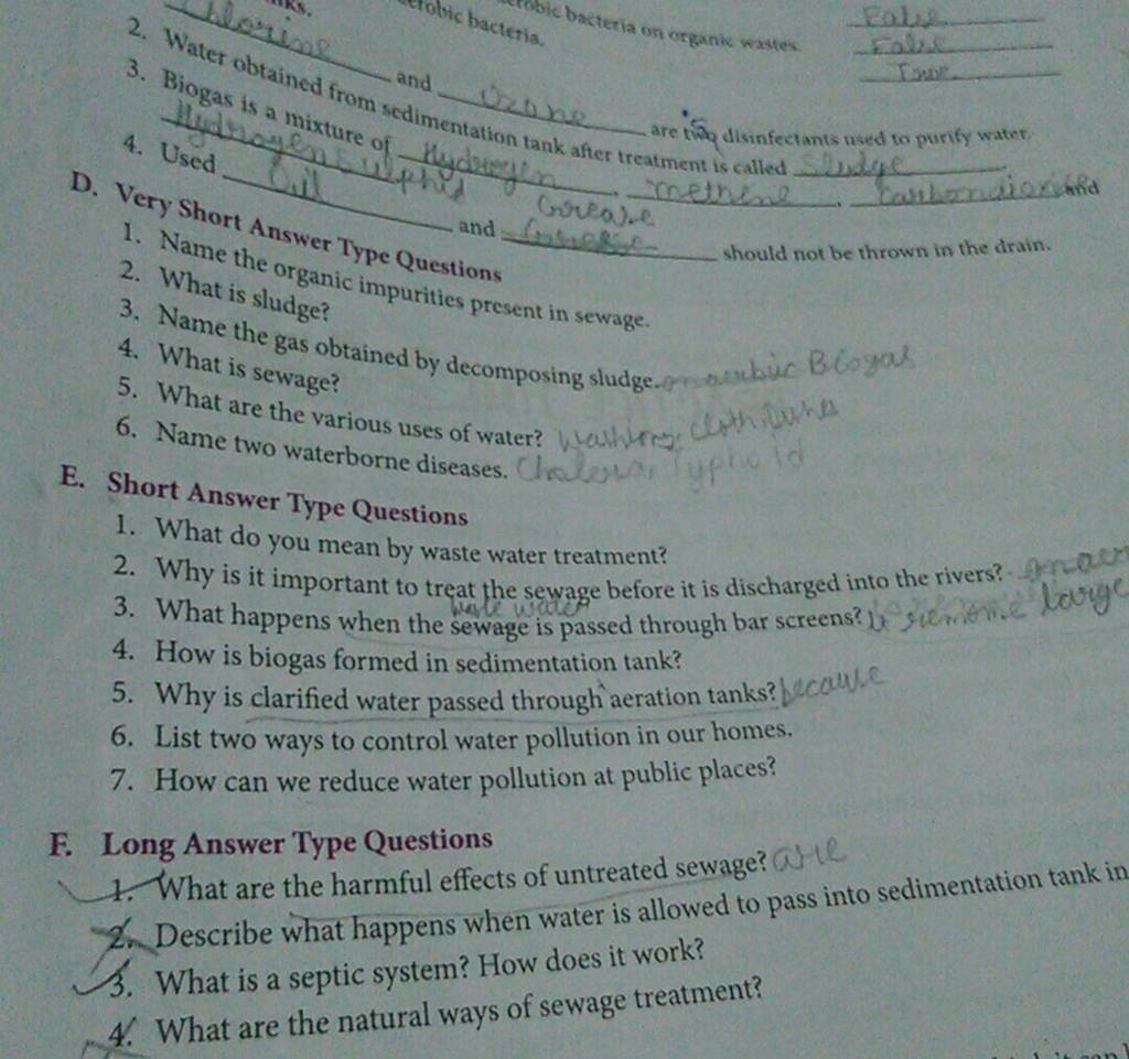 How can we reduce water pollution at public places? F. Long Answer Type Q..