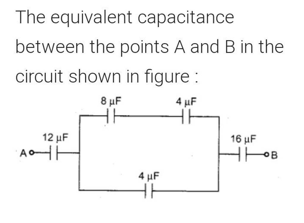 The Equivalent Capacitance Between The Points A And B In The Circuit Show..