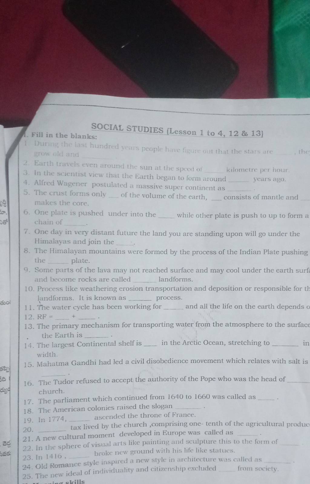 SOCIAL STUDIES (Lesson 1 to 4,128 13) Filo