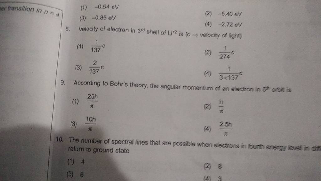 the-number-of-spectral-lines-that-are-possible-when-electrons-in-fourth-e