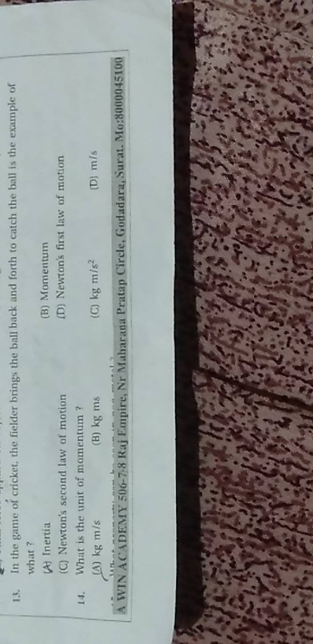  what is the unit of momentum filo