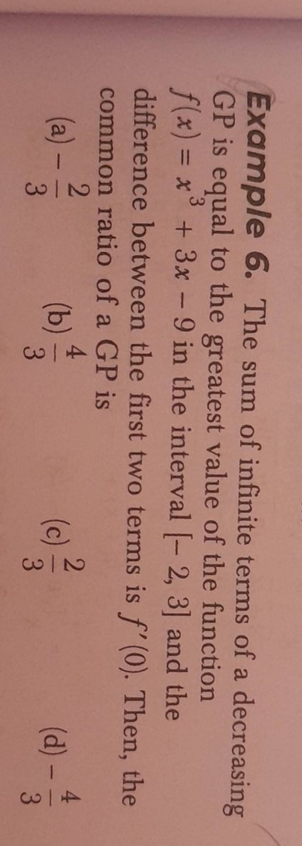 sum of infinite decreasing gp formula
