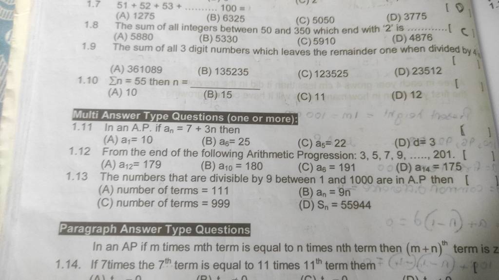 1-9-the-sum-of-all-3-digit-numbers-which-leaves-the-remainder-one-when-di