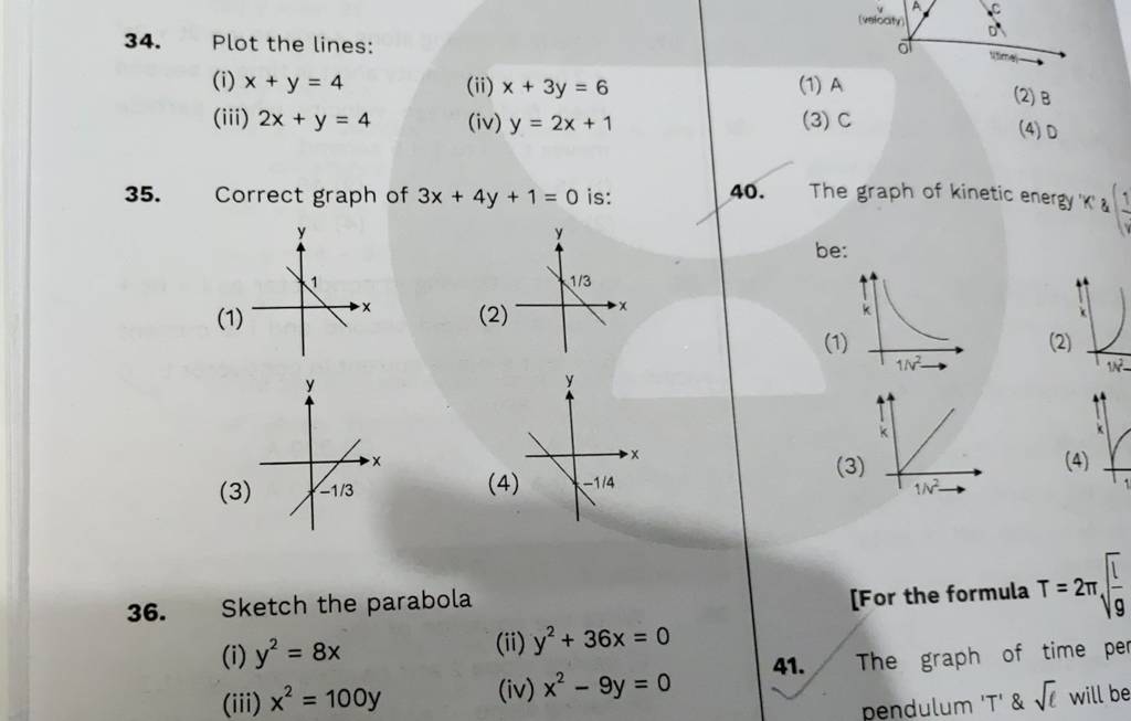 correct-graph-of-3x-4y-1-0-is-40-the-graph-of-kinetic-energy-1-3