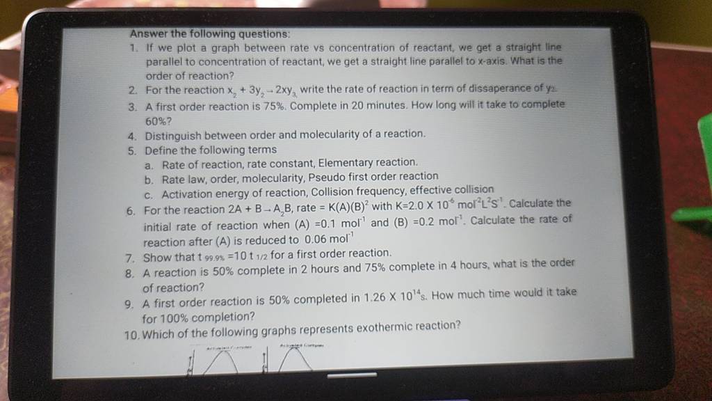 unit of rate constant of elementary reaction