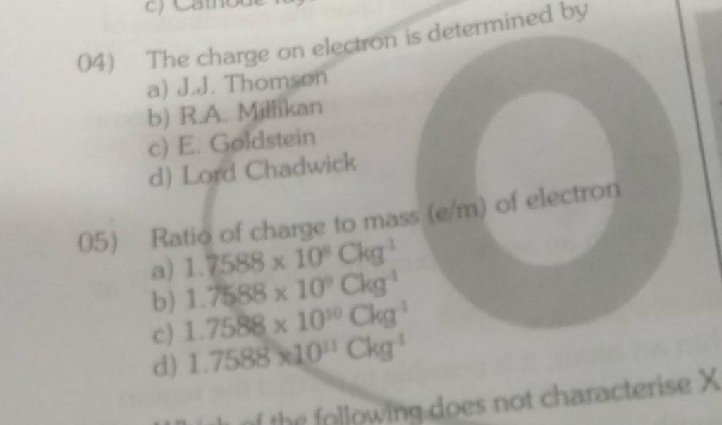 Ratio Of Charge To Mass E M Of Electron Filo