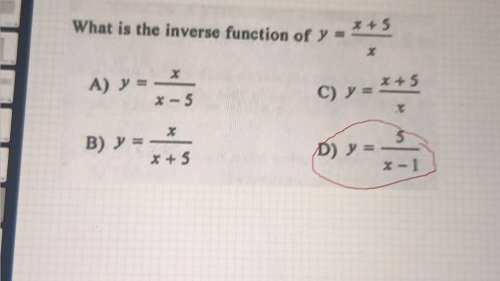 what-is-the-inverse-function-of-y-xx-5-filo