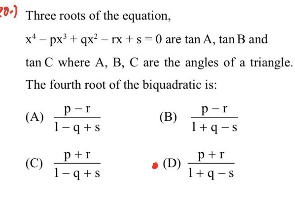 three-roots-of-the-equation-tanc-where-a-b-c-are-the-angles-of-a-triang