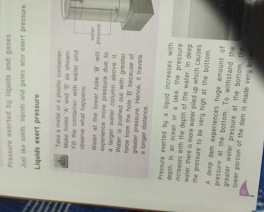 pressure exerted by liquids and gases experiments