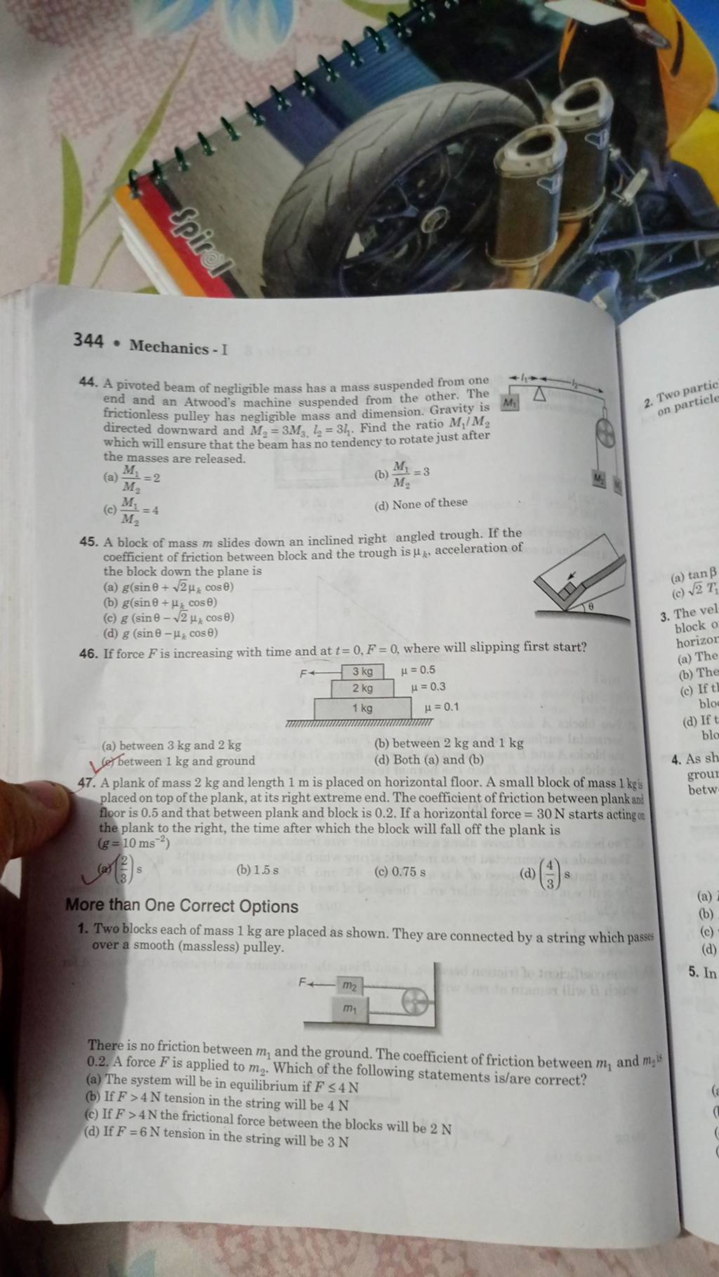 more-than-one-correct-options-1-two-blocks-each-of-mass-1-kg-are-placed