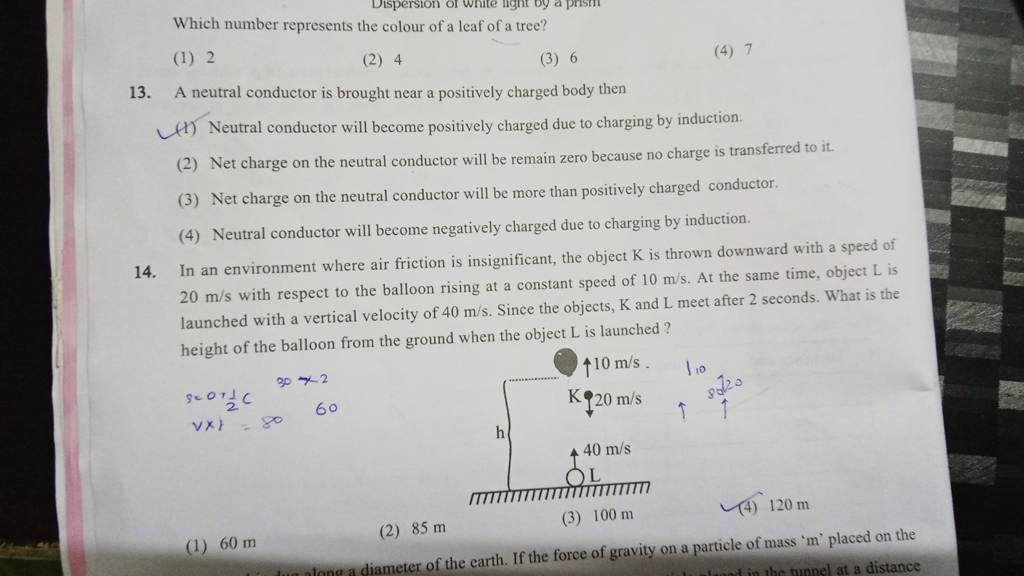 A neutral conductor is brought near a positively charged body then | Filo