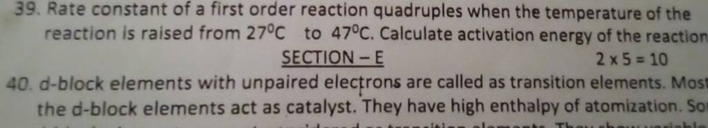 the rate constant of a reaction quadruples