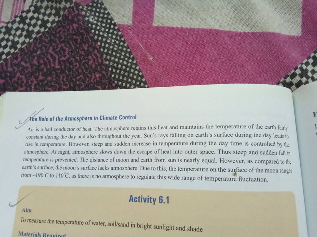 The Role of the Atmosphere in Climate Control Filo