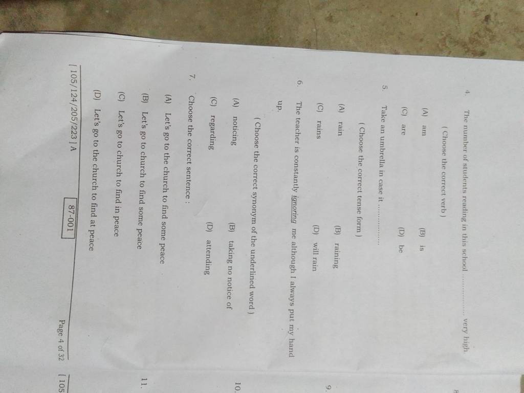 Take an umbrella in case it (Choose the correct tense form) Filo