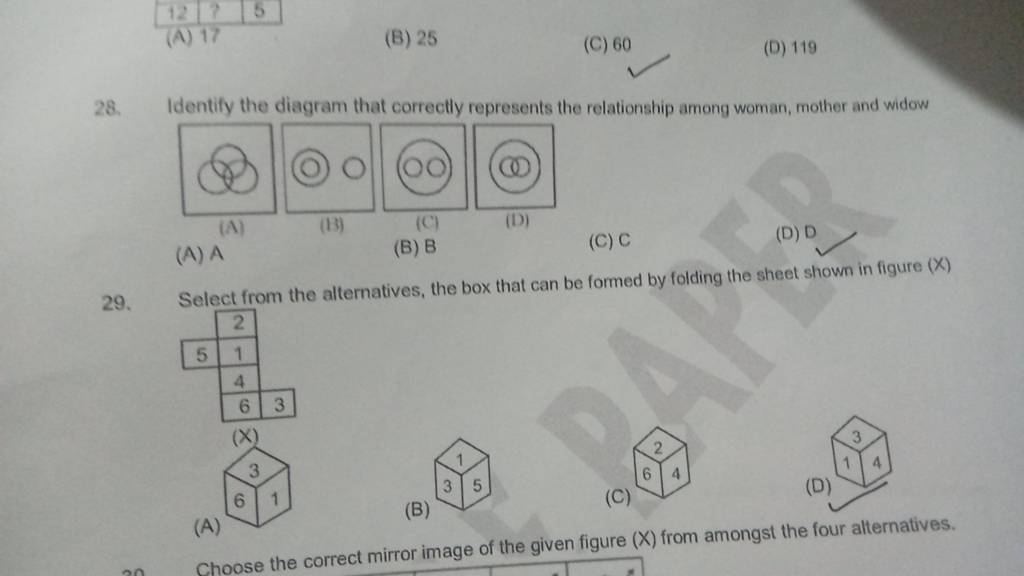 Identify the diagram that correctly represents the relationship among wom..