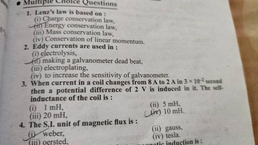 Lenz's law is based on Filo