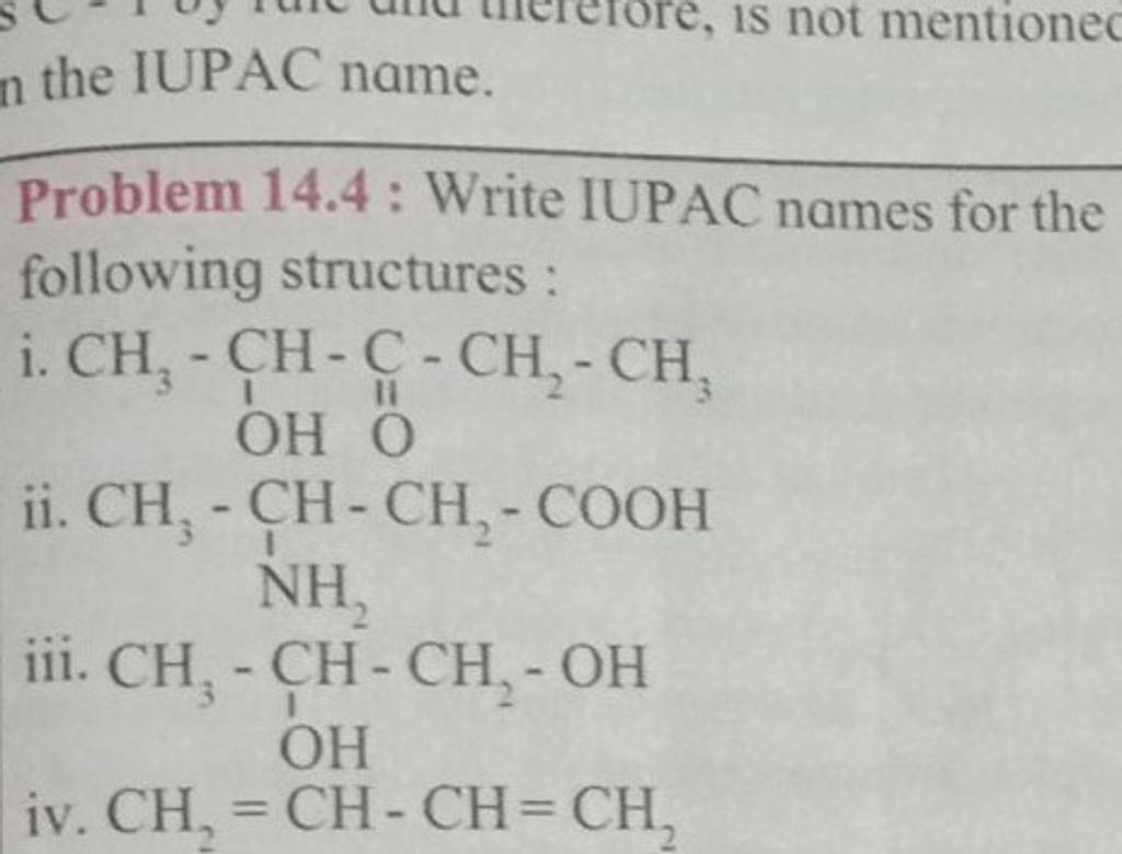 Problem 14 4 Write IUPAC Names For The Following Structures I Ii Iii   1665667949895 Dhlwigdg 2679128 