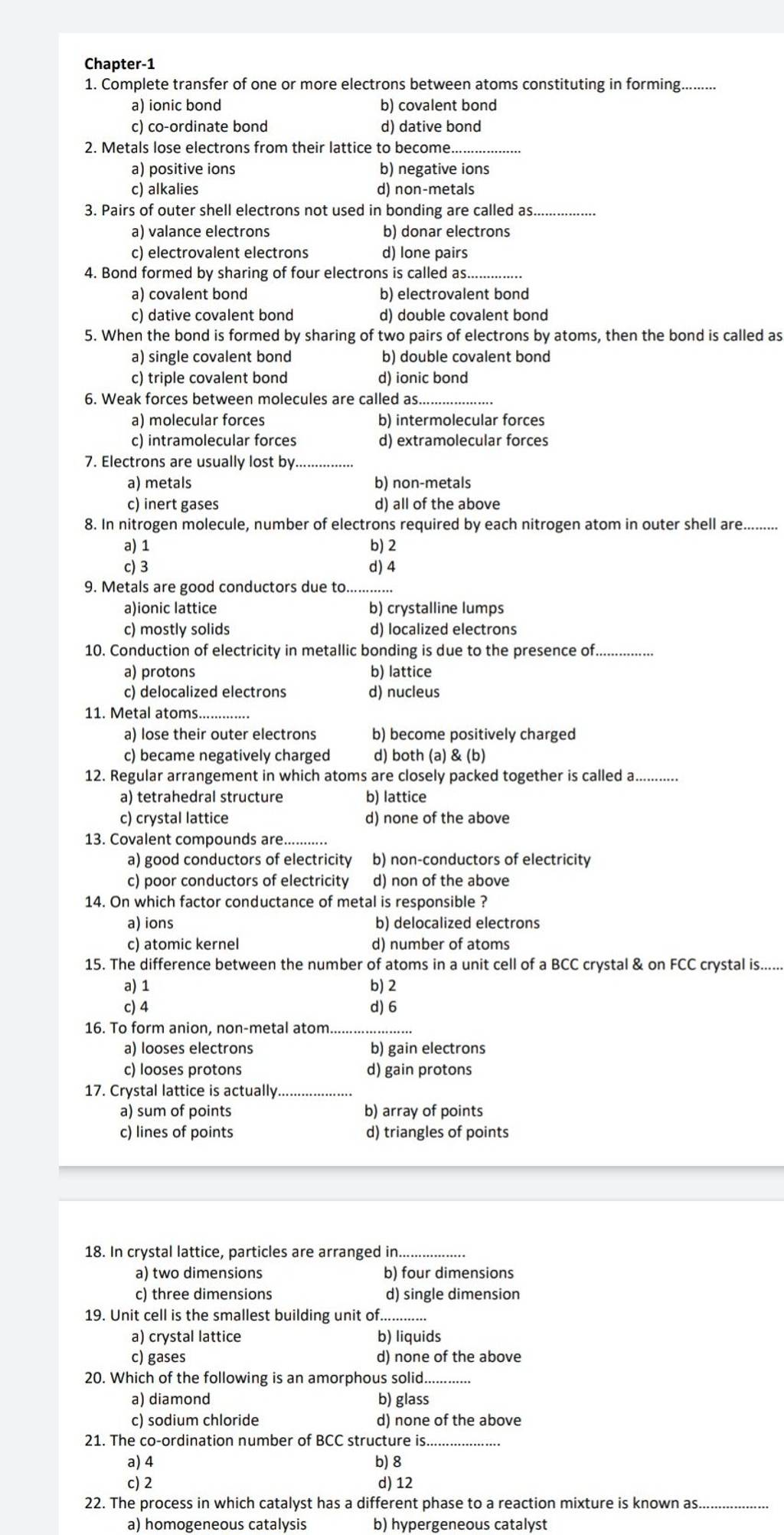 Chapter-1 1. Complete transfer of one or more electrons between atoms con..