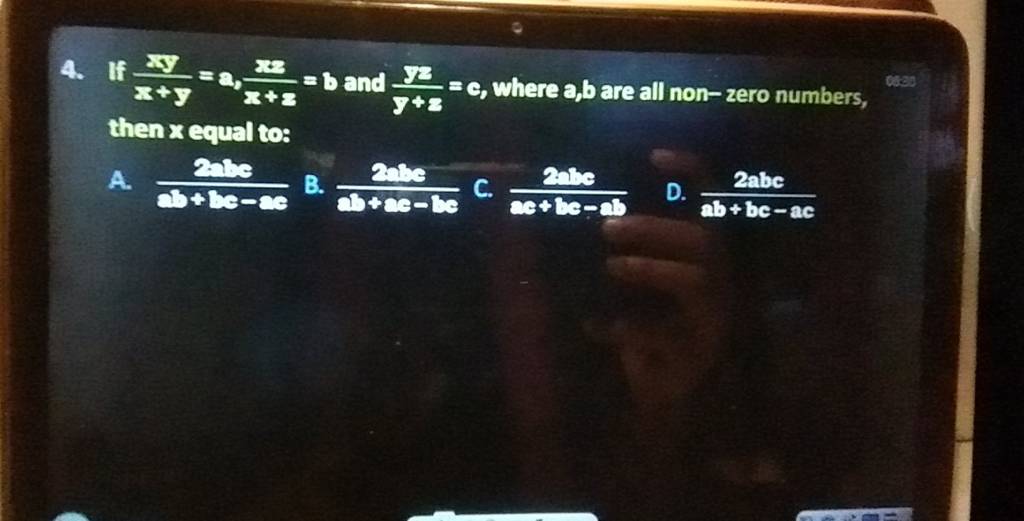 4-if-x-yxy-a-x-zxz-b-and-zy-zzz-c-where-a-b-are-all-non-zero-numbers