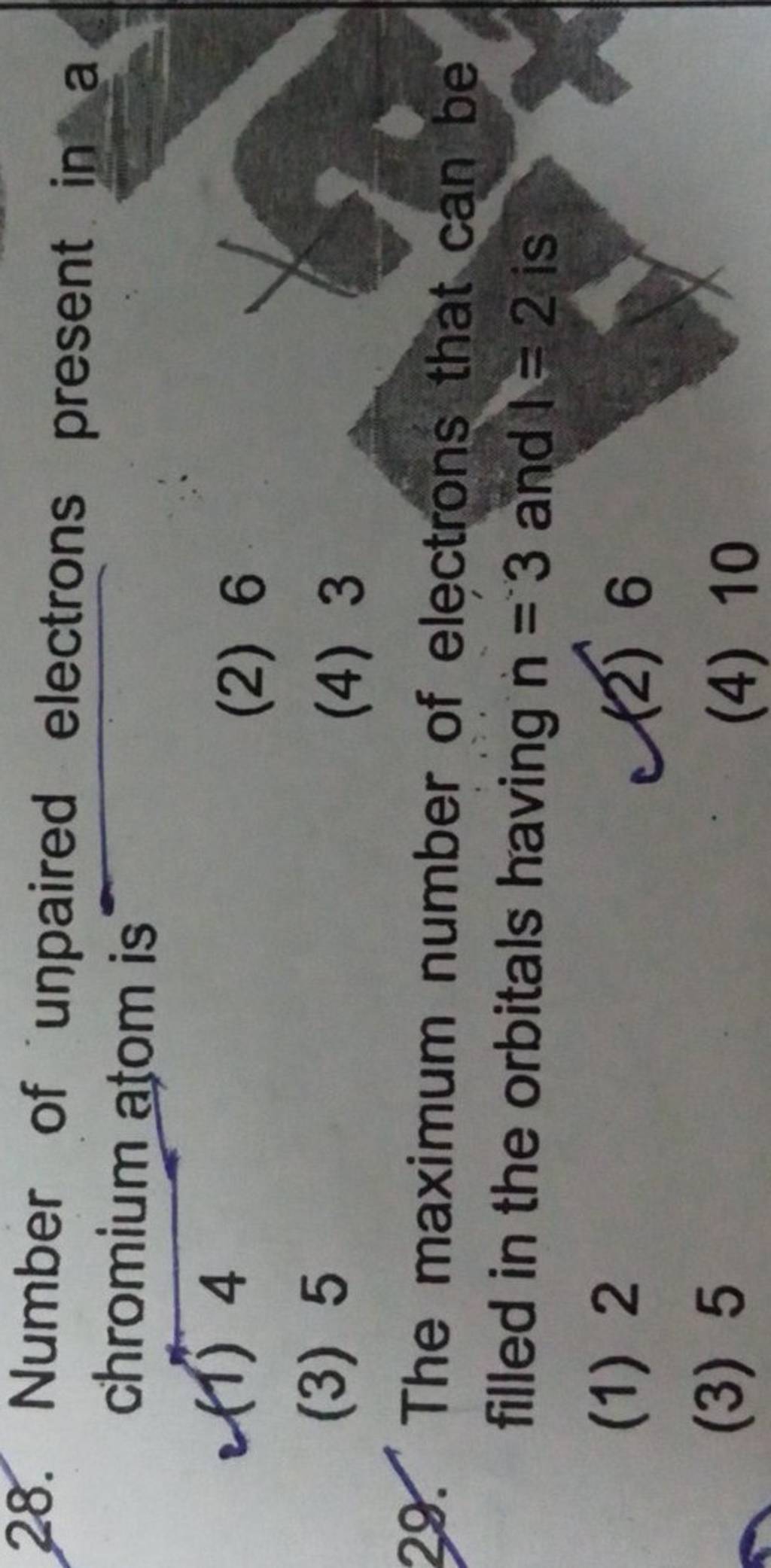 number of unpaired electrons present in chromium