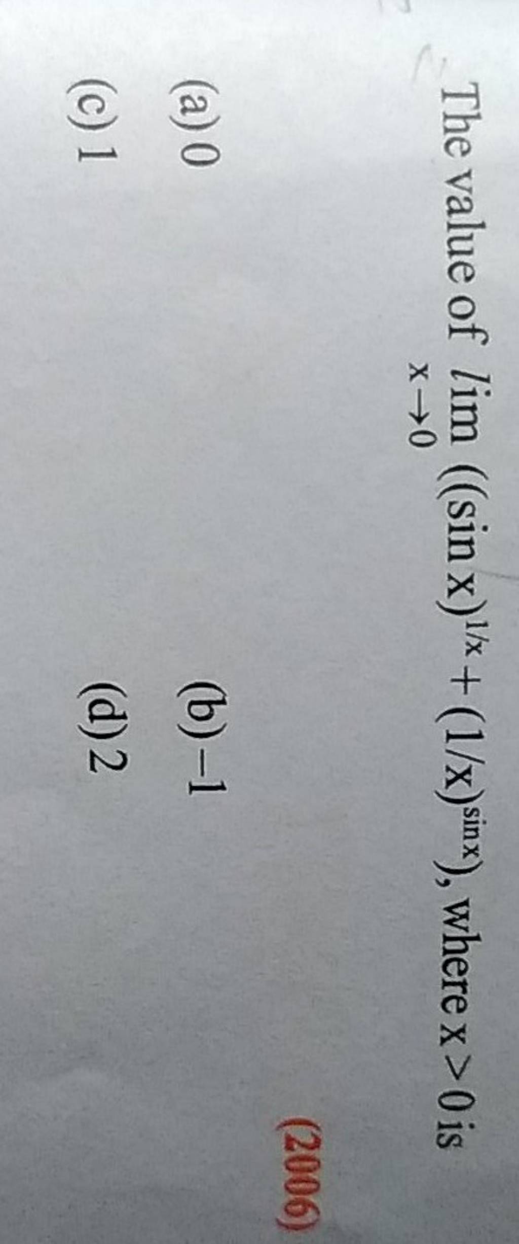 the-value-of-limx-0-sinx-1-x-1-x-sinx-where-x-0-is-filo