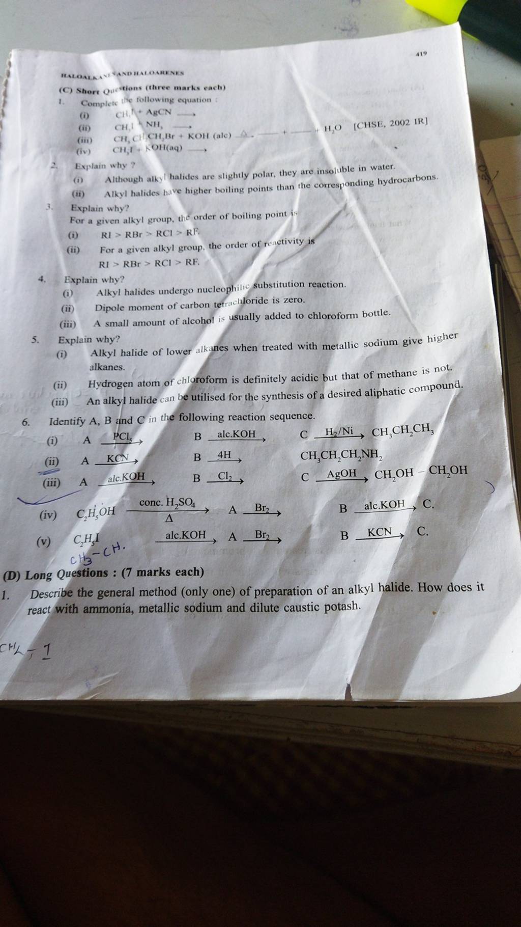 Identify A,B And C In The Following Reaction Sequence. | Filo