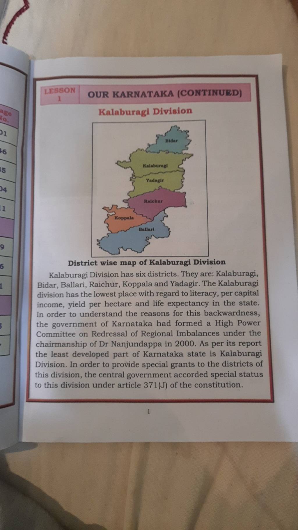 District wise map of Kalaburagi Division Kalaburagi Division has six dist..