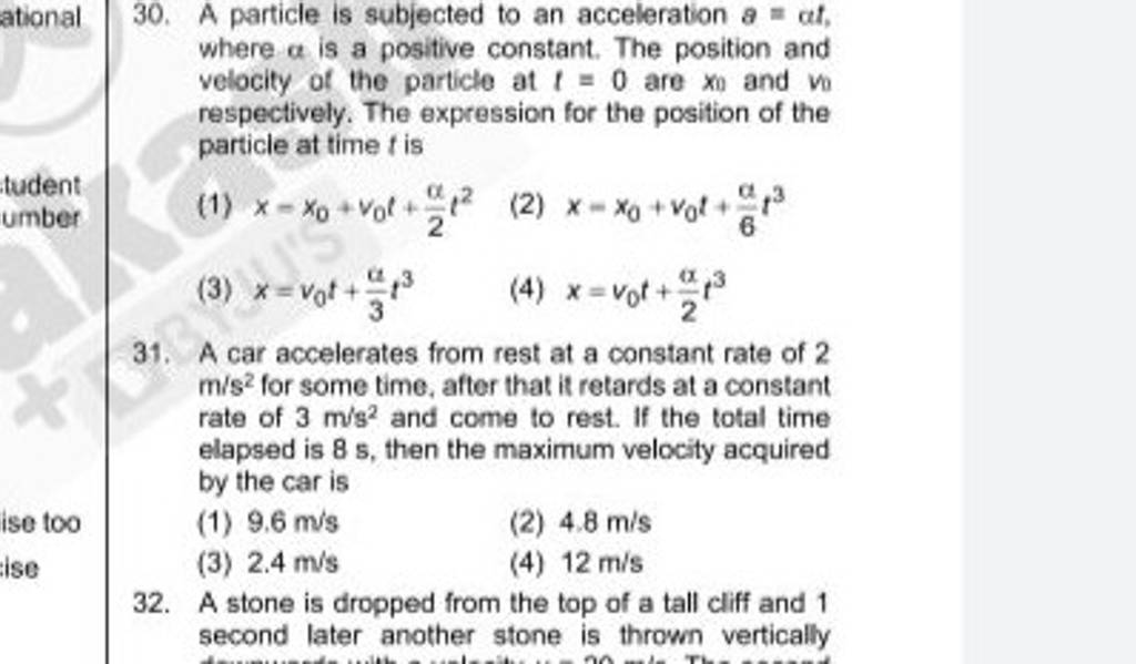 A Car Accelerates From Rest At A Constant Rate Of 2 M/s2 For Some Time, A..