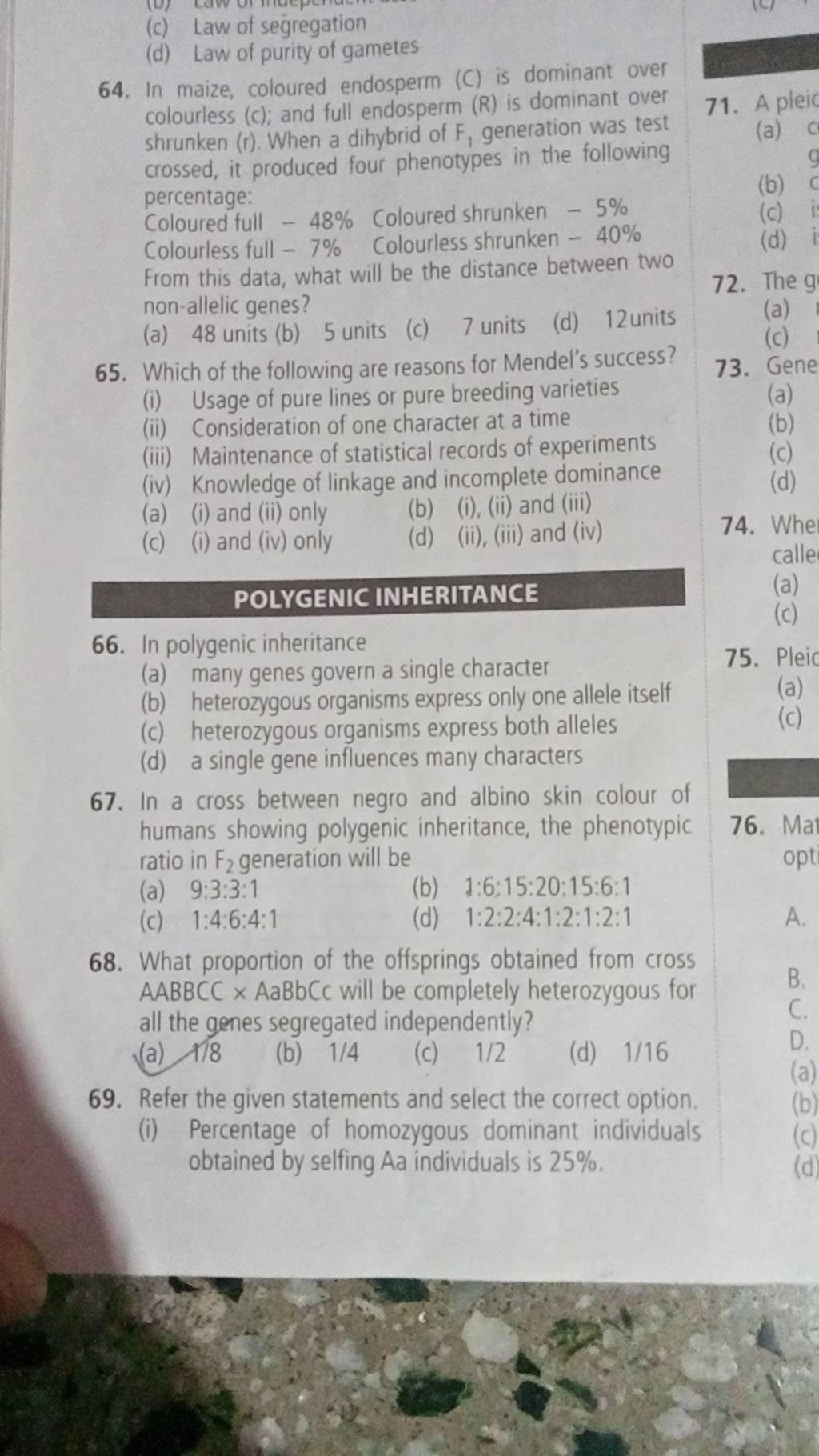 POLYGENIC INHERITANCE 66. In polygenic inheritance Filo