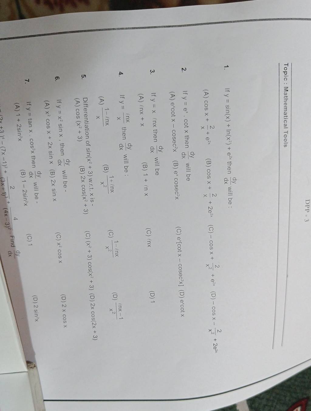 if-y-xlnx-then-dxdy-5-differentiation-of-sin-x2-3-w-r-t-x-is-filo