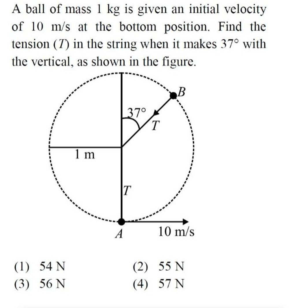 a-ball-of-mass-1-kg-is-given-an-initial-velocity-of-10-m-s-at-the-bottom