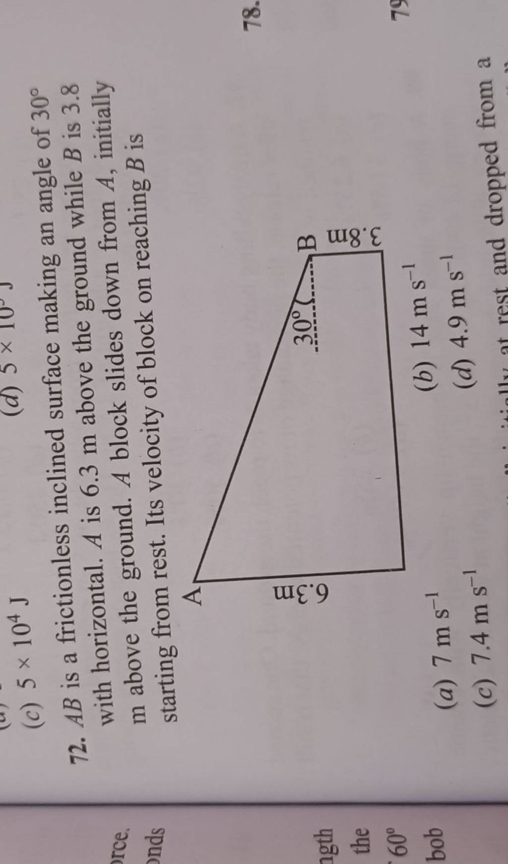 Ab Is A Frictionless Inclined Surface Making An Angle Of 30∘ With Horizon..