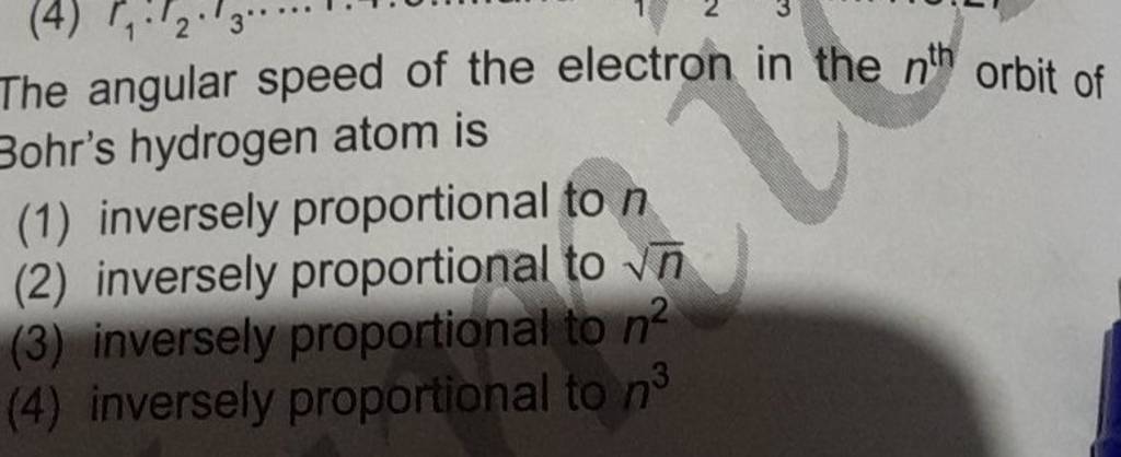 the-angular-speed-of-the-electron-in-the-nth-orbit-of-bohr-s-hydrogen-at