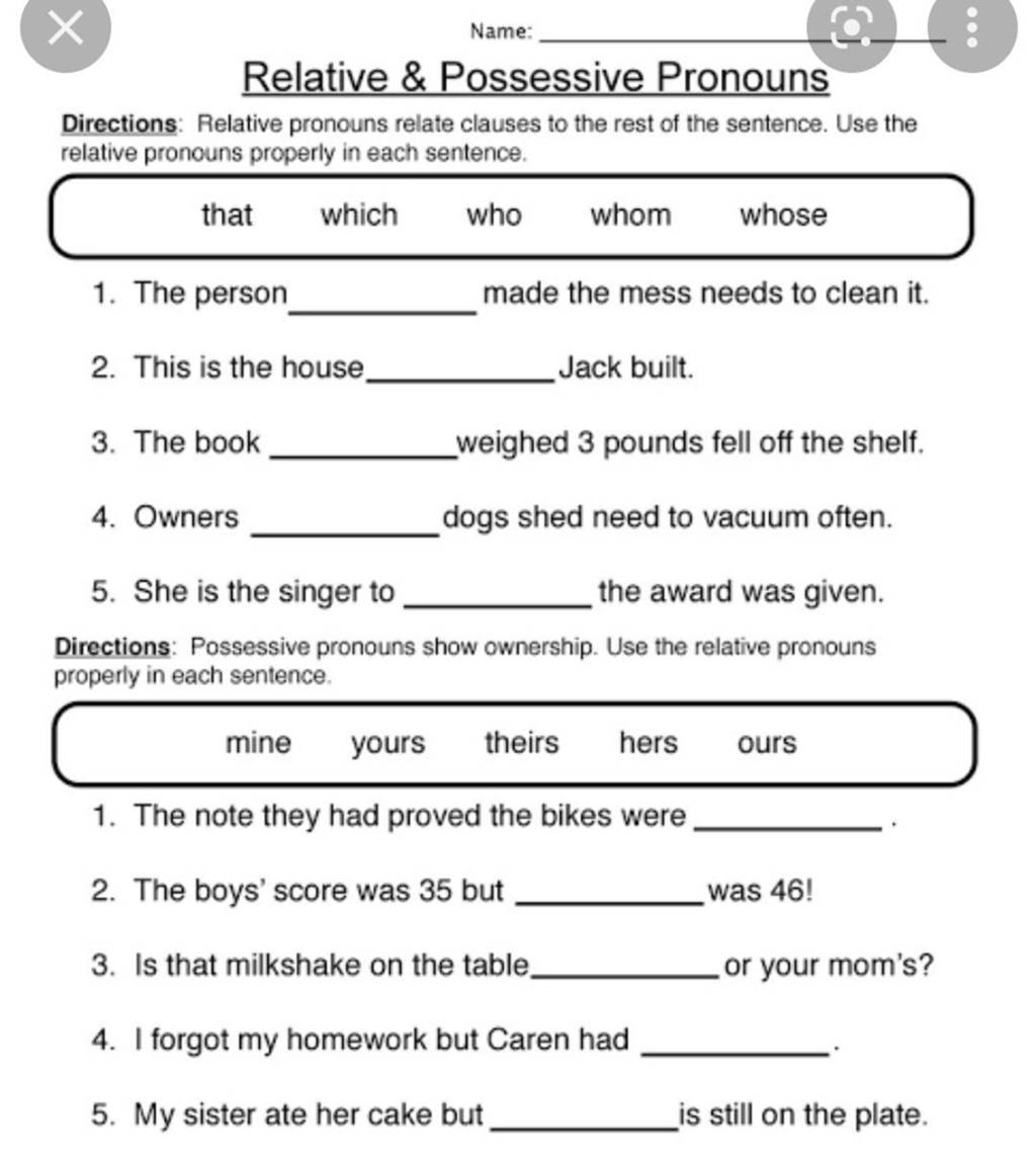 directions-possessive-pronouns-show-ownership-use-the-relative-pronouns