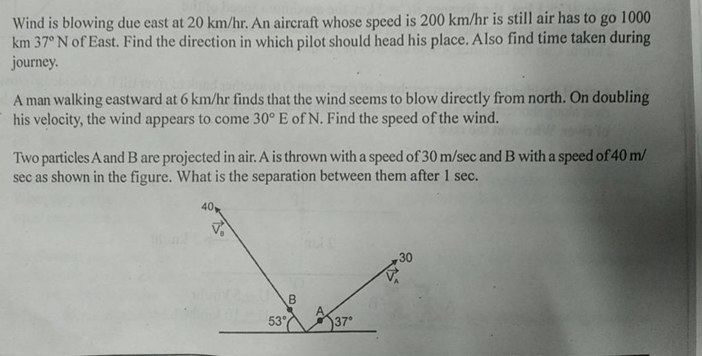Wind Is Blowing Due East At 20 Km hr An Aircraft Whose Speed Is 200 Km h wind-is-blowing-due-east-at-20-km-hr-an-aircraft-whose-speed-is-200-km-h