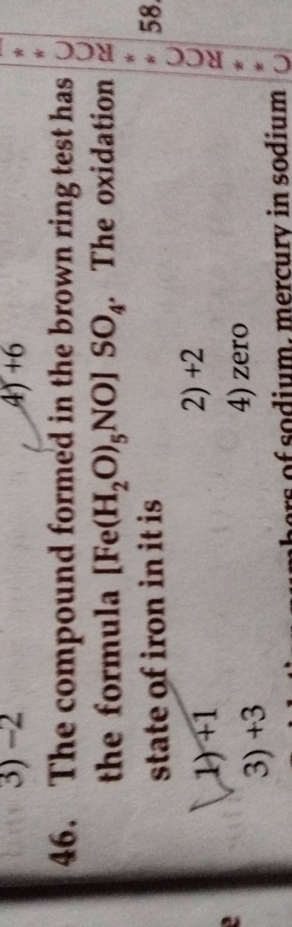 The Compound Formed In The Brown Ring Test Has The Formula Fe H2 O 5 NO The compound formed in the brown ring test has the formula fe h2 o 5 no