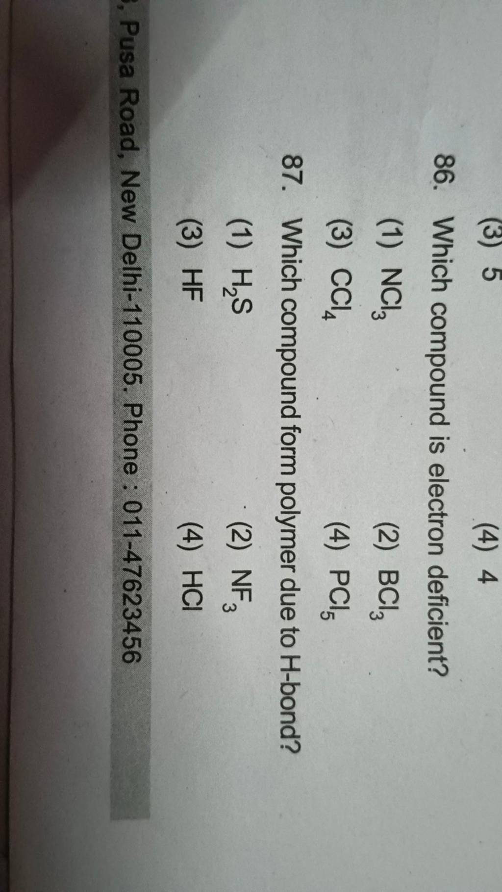Which compound form polymer due to Hbond? Filo