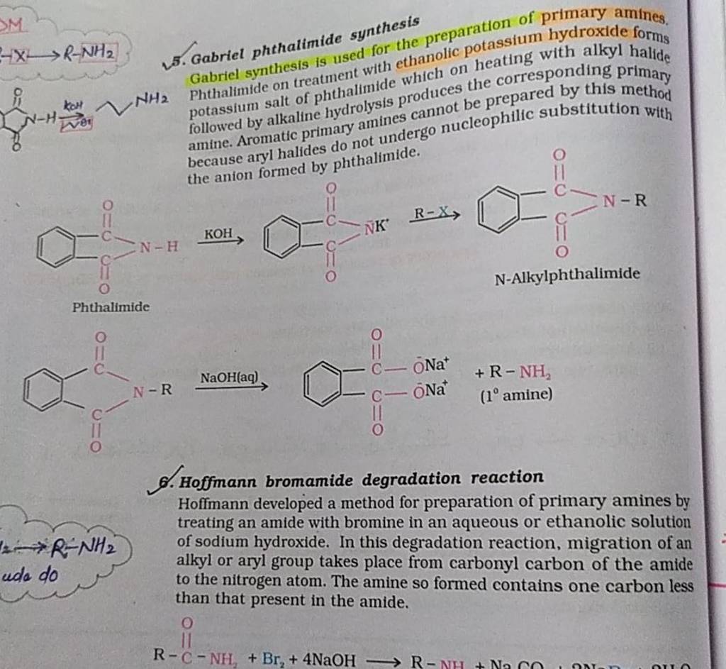 5. Gabriet phthatimide synthesis preparation of primary amines, Gabriel s..