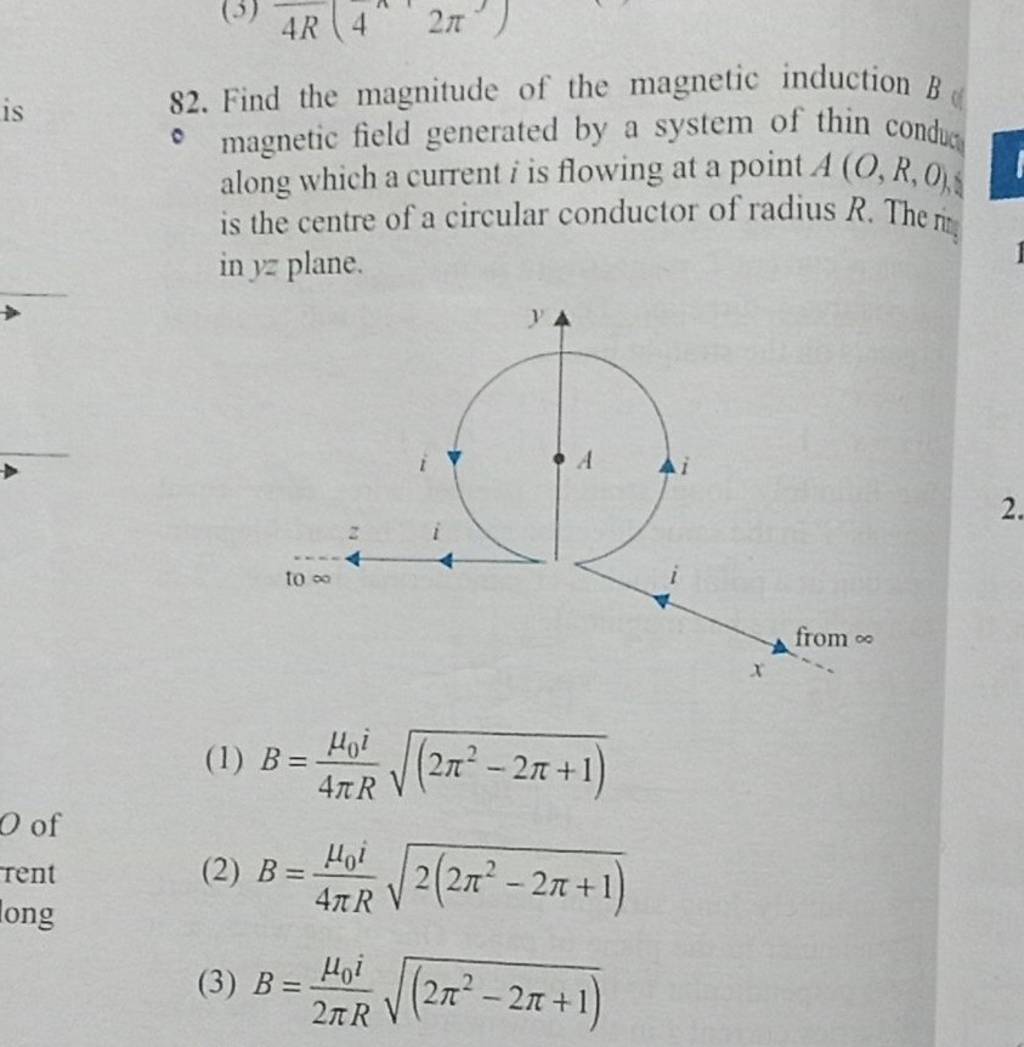 82. Find The Magnitude Of The Magnetic Induction B | Filo