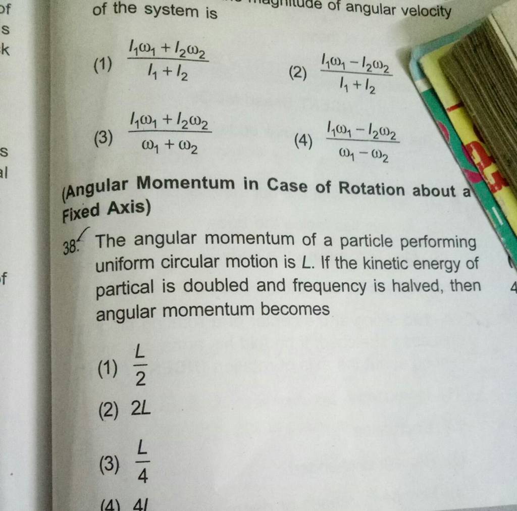 Angular Momentum In Case Of Rotation About A Fixed Axis 38 The Angular 5638