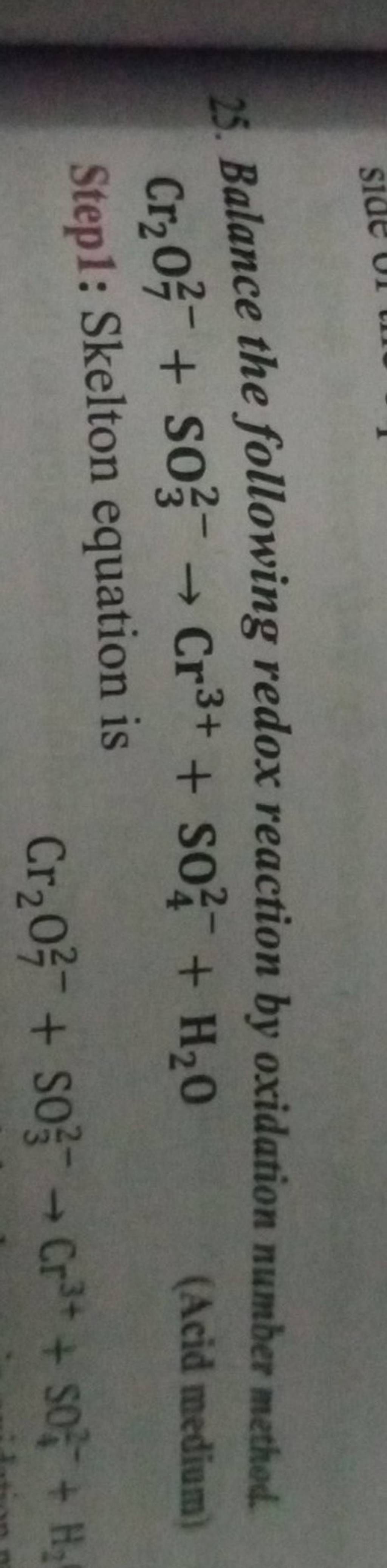 25-balance-the-following-redox-reaction-by-oxidation-number-method-cr2