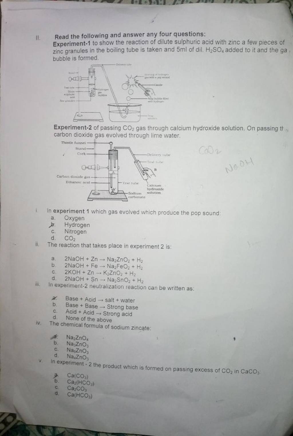 The chemical formula of sodium zincate iv. The chemical formula of sodiu..