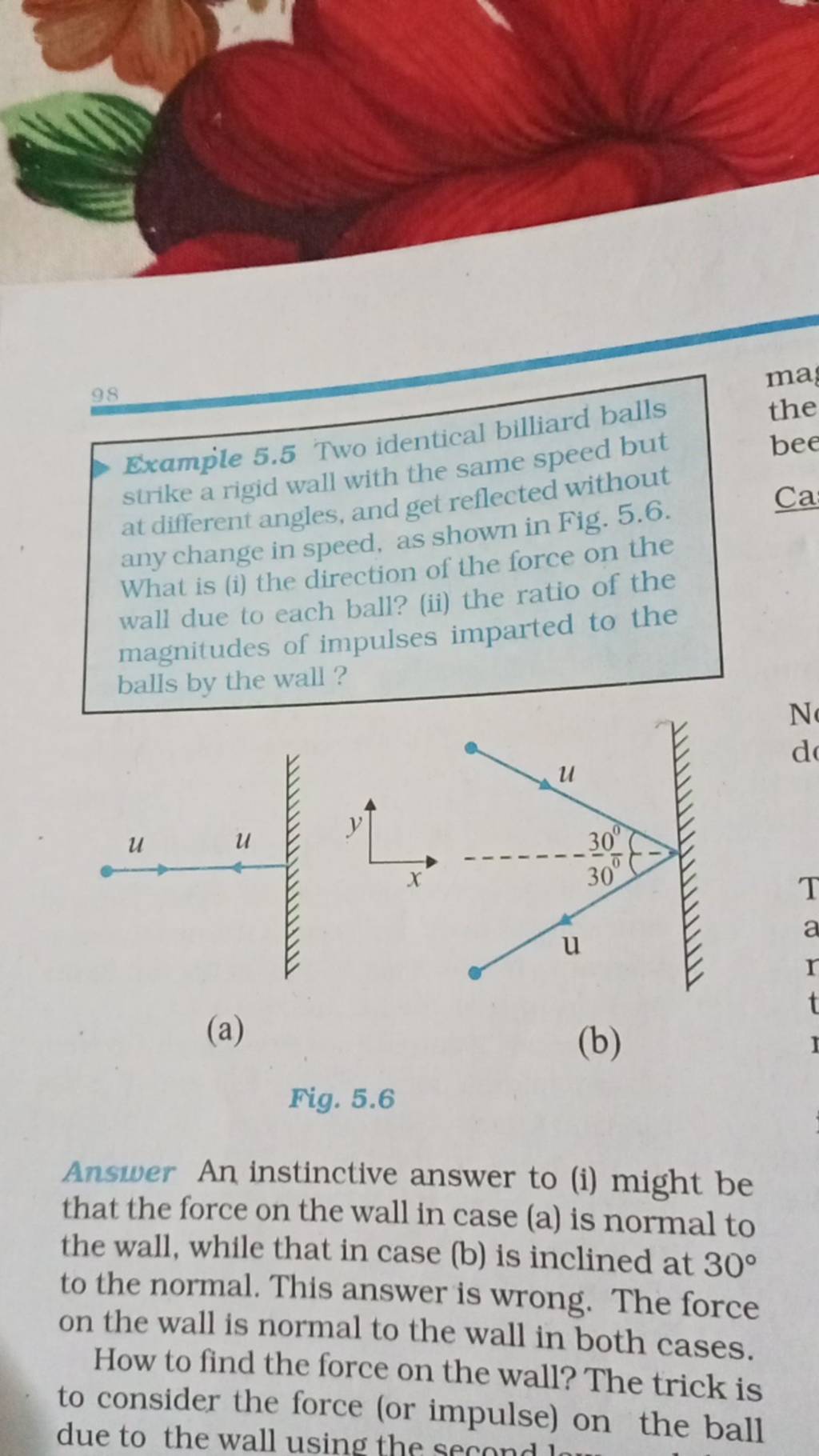 Example 5.5 Two identical billiard balls strike a rigid wall with the sam..